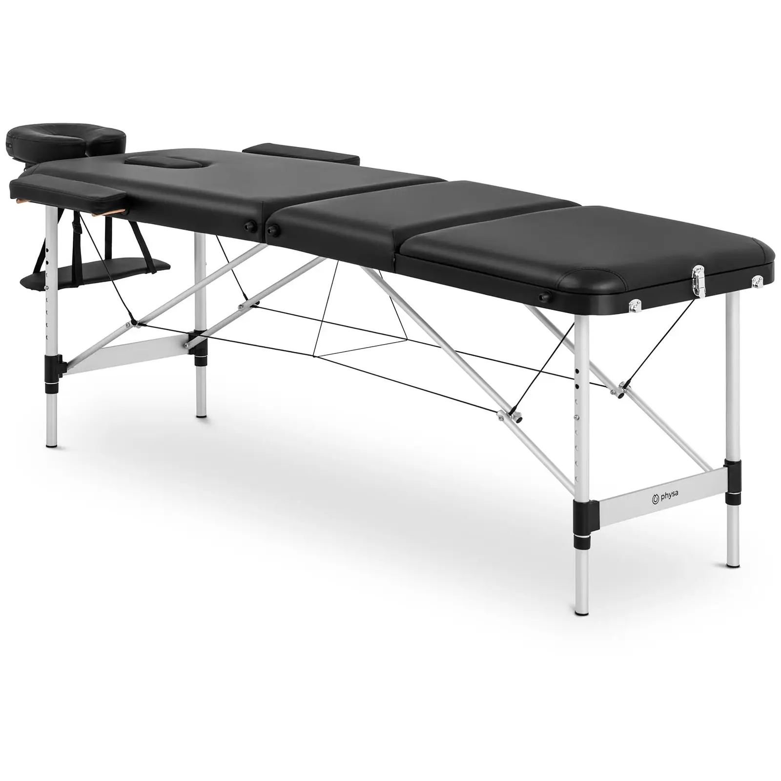 Lettino da massaggio portatile - 185 x 60 x 59 cm - 180 kg - Nero