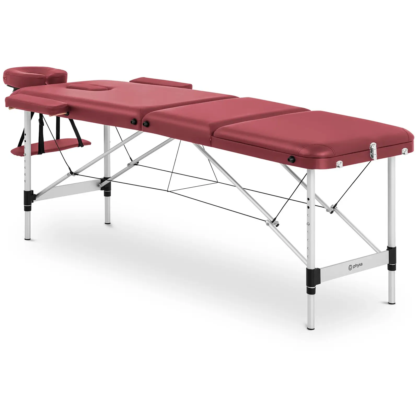 Lettino massaggio portatile - 185 x 60 x 60-81 cm - 180 kg - Rosso