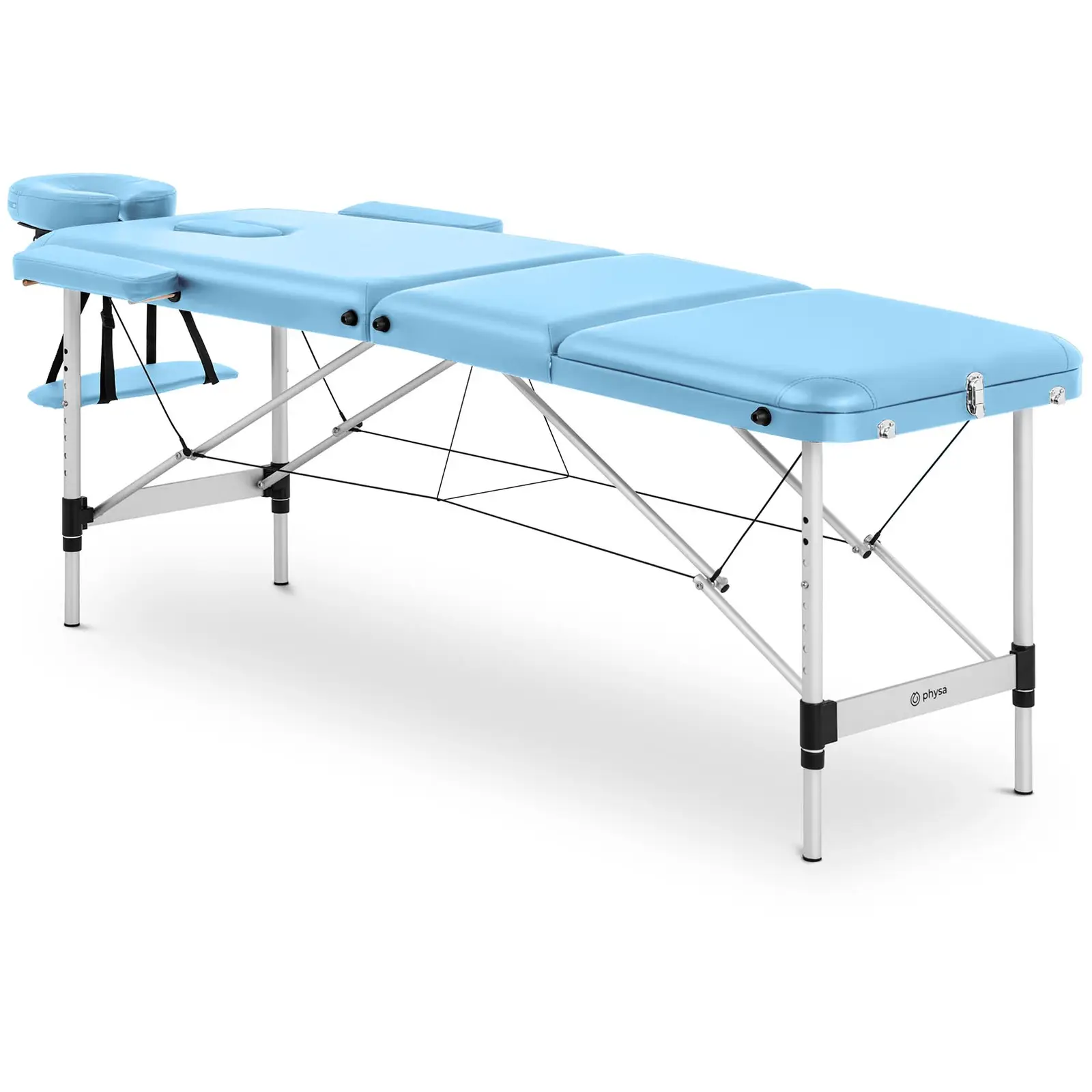 Lettino massaggio portatile - 185 x 60 x 60-81 cm - 180 kg - Turchese