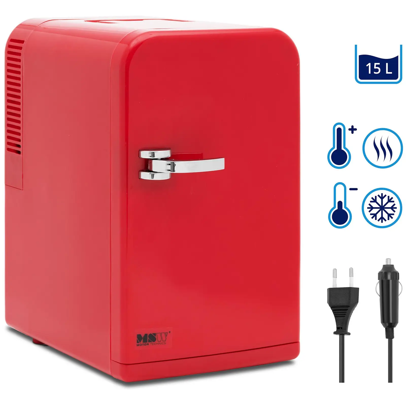 Mini frigo 12 V / 230 V - 2 in 1 con funzione di mantenimento del calore - 15 L - Rosso