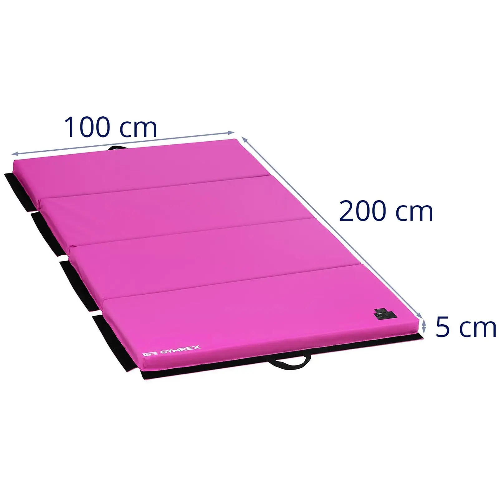 Tappetino fitness - 200 x 100 x 5 cm - Pieghevole -Pink/Pink
