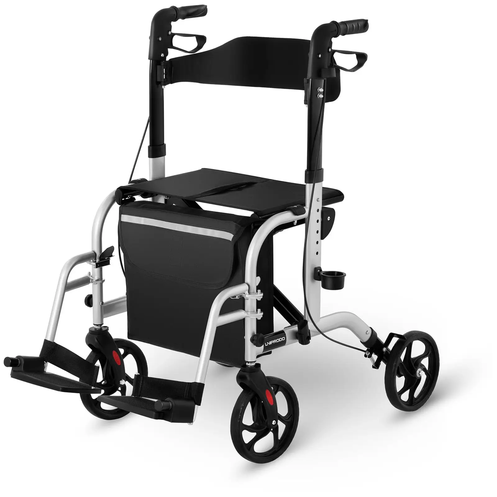 Deambulatore per anziani e disabili con 4 ruote e seduta