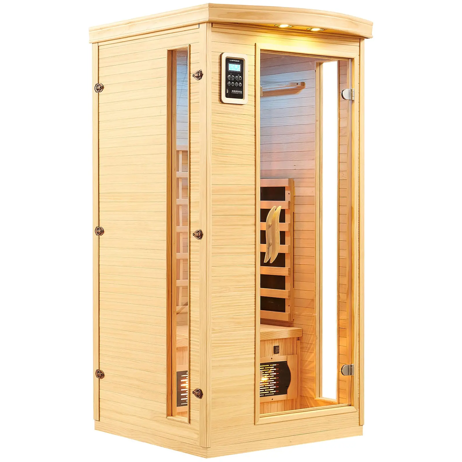 Cabina sauna a infrarossi - 3 emettitori a spettro completo - 1 persona - 1.450 W - 18 - 60 °C