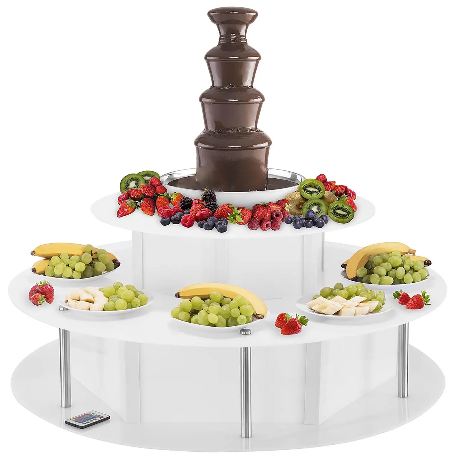 Set fontana di cioccolato professionale e base luminosa- 4 livelli - 6 kg