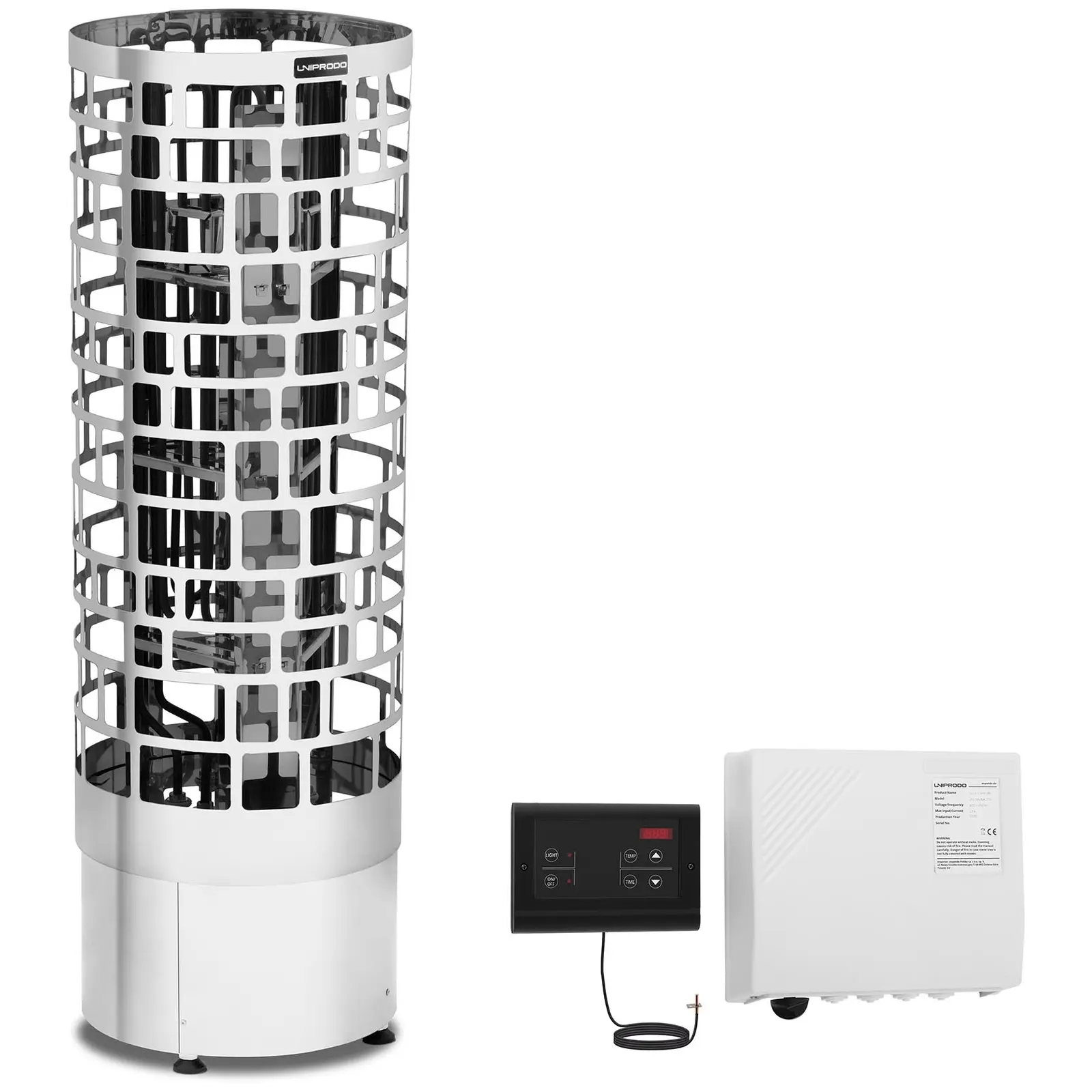 Set - Stufa elettrica per sauna a colonna con centralina - 9 kW - Da 30 a 110 °C