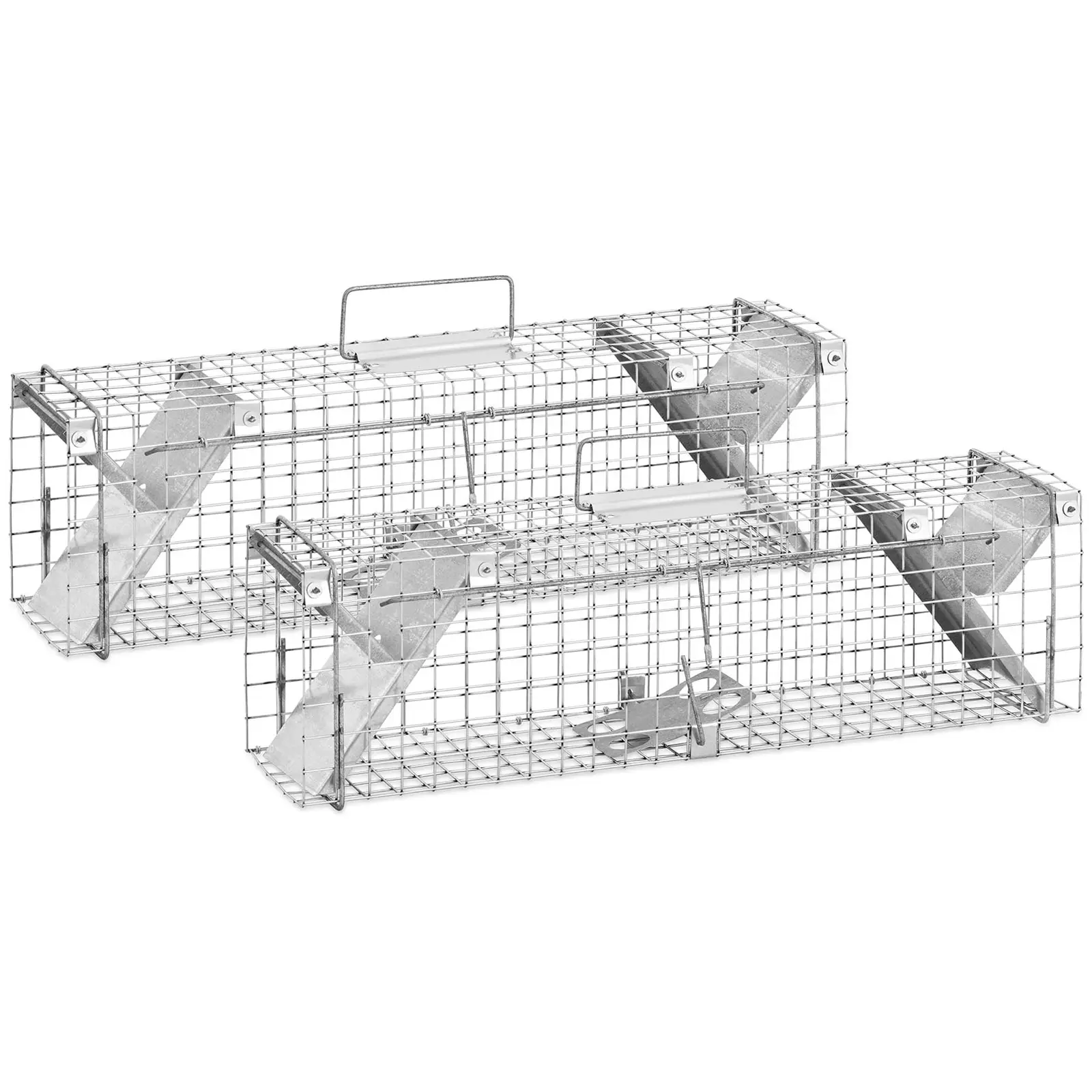 Trappola per animali - 65 x 17 x 20 cm - Dimensioni della grata: 25 x 25 mm - 2 pezzi
