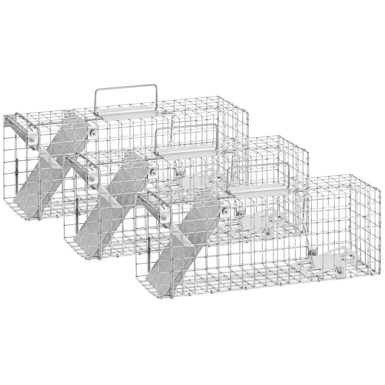 Trappola per animali - 50 x 17 x 20 cm - Dimensione griglia: 25 x 25 mm - 3 pezzi