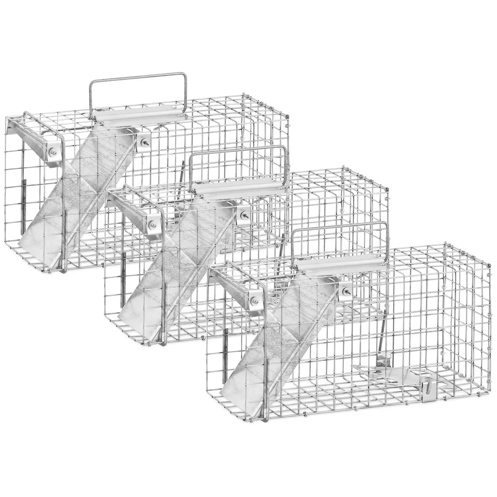 Trappola per animali - Set da 3 pezzi - 35,50 x 15,50 x 19 cm - Dimensioni delle maglie:: 25 x 25 mm